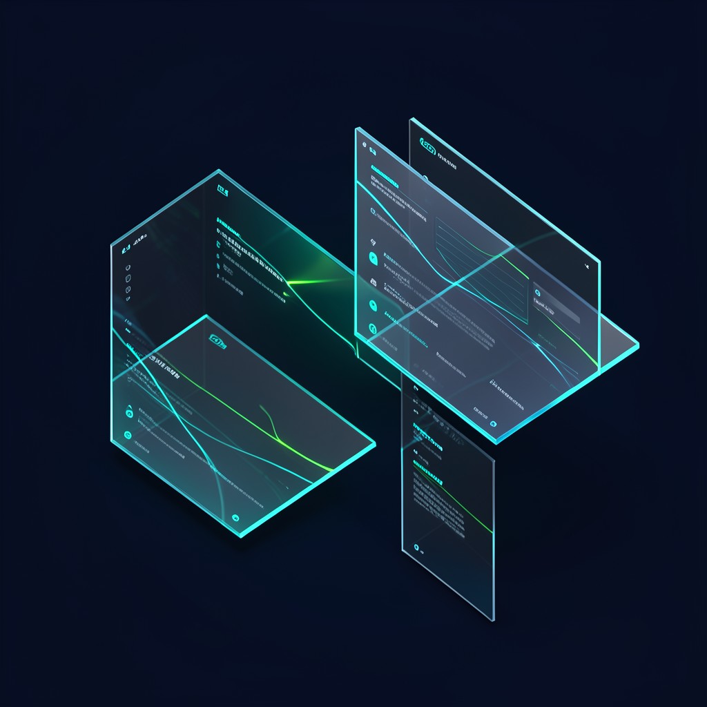 3D Glassmorphism Holographic Cube